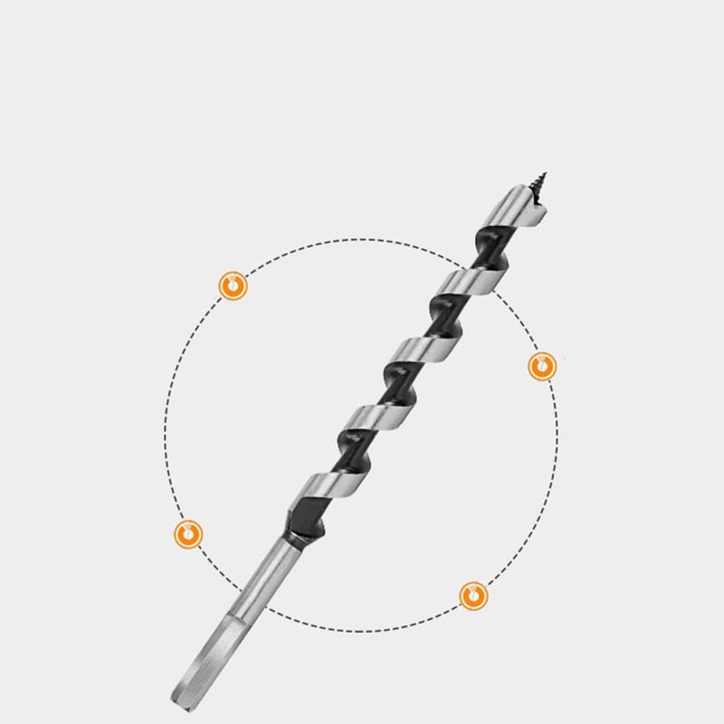 6pc Hex Shank Auger Drill Bits Wood Drilling Tool Spiral Hole Opener Fast Cutting Sturdy Power Drill Accessories for Carpentry and Furniture Use - Image 3