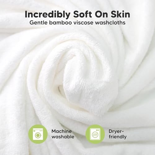 KeaBabies 6Pack Baby Washcloths Soft Absorbent Viscose from Bamboo Washcloths for Face Body Baby Towels for Newborn Kids Toddlers Infant Gentle on Sensitive Skin 10x10 Reusable Face TowelsVerde - Image 3