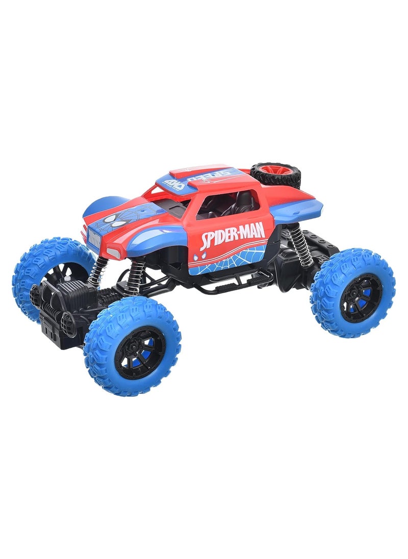 Generic - Spider-Man Remote Control Jeep: Fast, lights up, moves in all directions, with elevated wheels and a rechargeable battery via USB. - Image 1