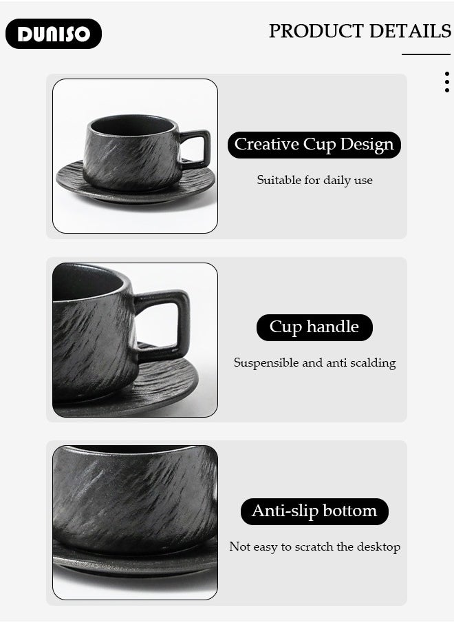 DUNISO - Tea Cup and Saucer Set,  Porcelain Espresso Coffee Cup with Saucer, Ceramic Tea and Coffee Mugs for Home,Office Elegant Afternoon Tea and Artful Coffee Enjoyment - Image 1
