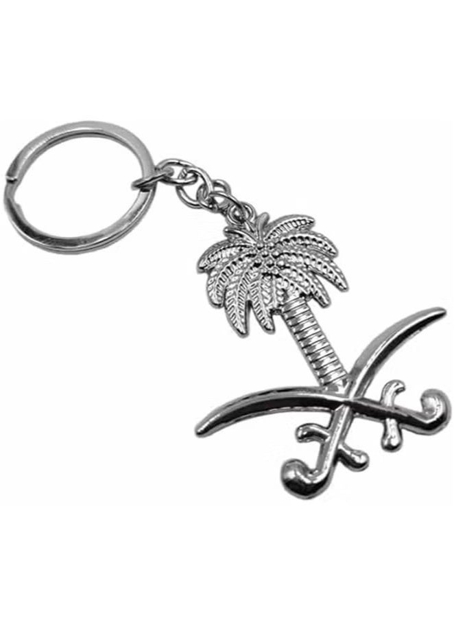 Realfrog Metal Decoration Keychain With Saudi Arabian Logo 1 Pcs, Saudi Arabia National Emblem Logo Key Chain - Image 1