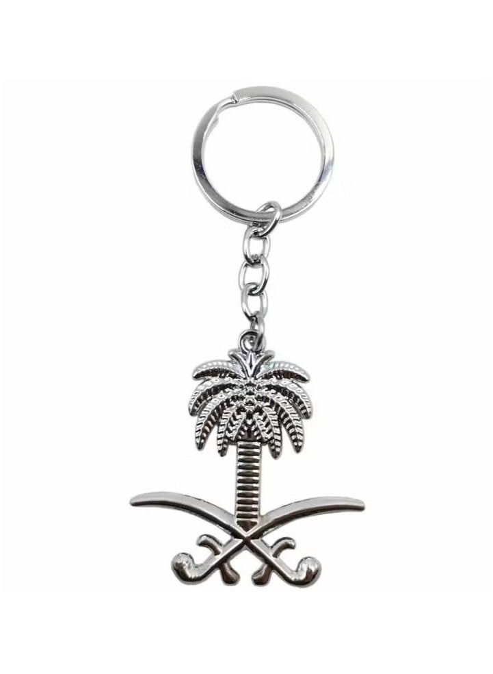 Realfrog Metal Decoration Keychain With Saudi Arabian Logo 1 Pcs, Saudi Arabia National Emblem Logo Key Chain - Image 3