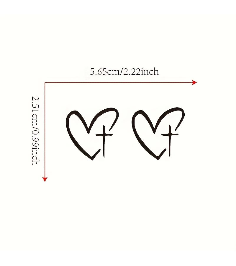 White Heart Cross Vinyl Die Cut Decal For Car Mirror Rearview Vanity Birthday Gift Religious Christian Gift Wife Girlfriend - Image 2