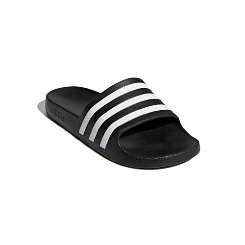 adidas unisex-adult Adilette Aqua Slides Black/White/Black 9 - Image 4
