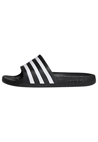 adidas unisex-adult Adilette Aqua Slides Black/White/Black 9 - Image 1