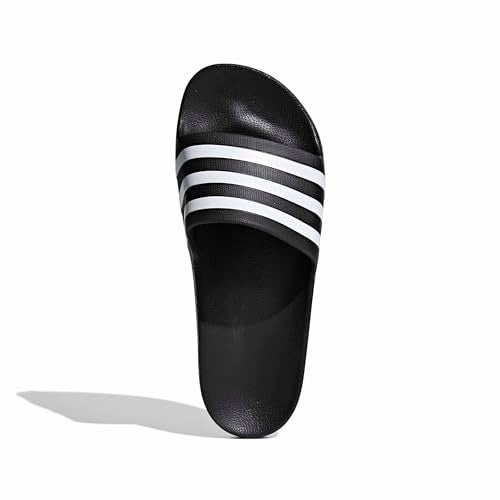 adidas unisex-adult Adilette Aqua Slides Black/White/Black 9 - Image 2