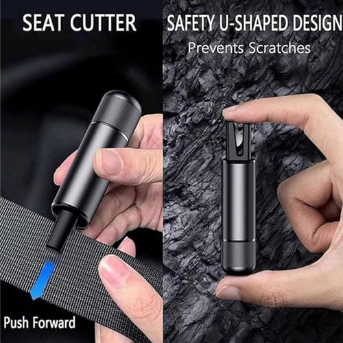Yeria SafeHammer Window Breaker Seatbelt Cutter, 2024 Upgraded Safe Hammer Glass Breaker Under Water, Car Emergency 2-in-1 Escape Tool with Base (Red & Balck & Silver & Blue) - Image 3