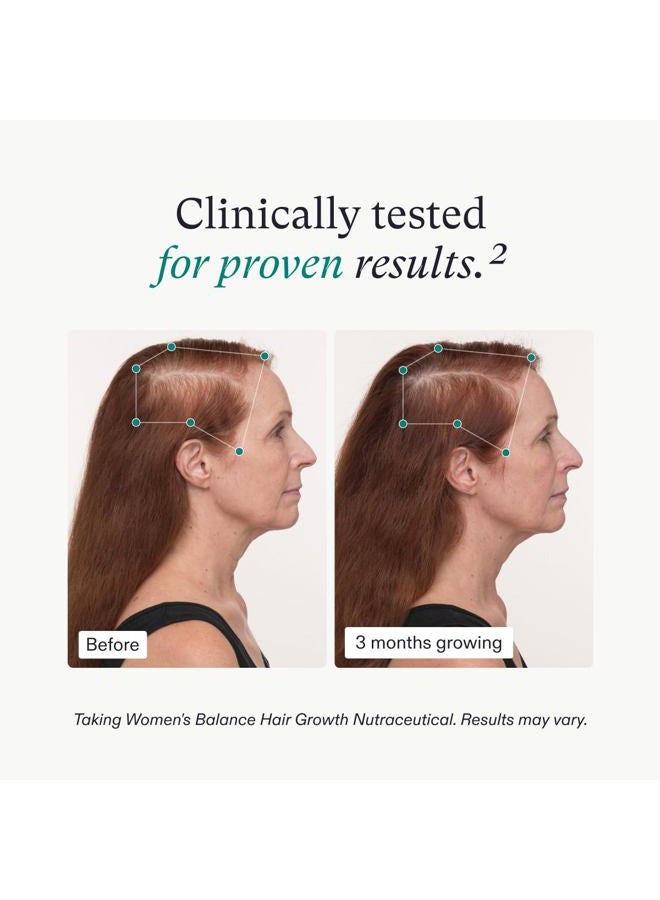 NUTRAFOL Women's Balance Hair Growth Supplement with Collagen Peptides, Ages 45+, Clinically Tested for Stronger, Visibly Thicker Hair, Dermatologist Recommended - 1 Month Supply, 12 oz Bottle - Image 4