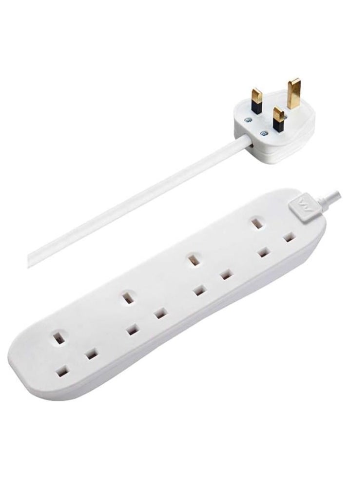 MASTERPLUG - Masterplug 4 Socket Extension Lead, 5 meter White - Image 1