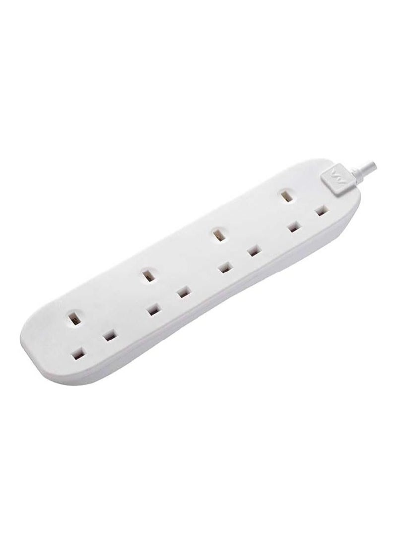 MASTERPLUG - Masterplug 4 Socket Extension Lead, 5 meter White - Image 1
