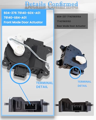 E-Shin 604-376 HVAC Air Heater Blend Door Actuator Compatible with Honda 1998-2002 Accord 1999-2004 Odyssey 2003-2008 Pilot 2001-2006 Acura MDX Main - Mode Replaces# 79140-S0X-A01 79140-S84-A01 - Image 2
