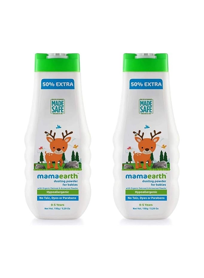 Mamaearth Dusting Powder For Babies, 150gm, Pack of 2 - Image 1