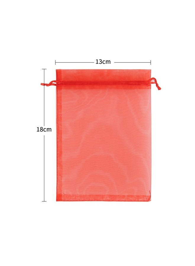 Ponpon 100Pcs Assorted Color Organza Bags 5X7 Inches Mesh Bags Drawstring Gift Bags For Candy Jewellery Gift Random Color - Image 2