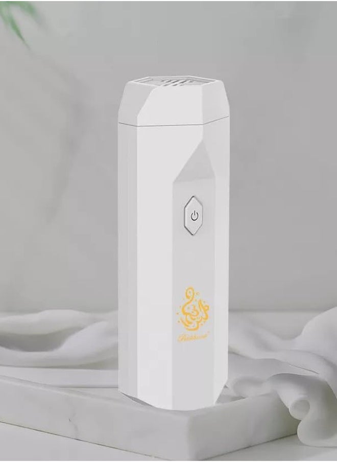 بخون - مبخرة شعر كهربائية V3 برأس مشط للشعر ورأس للاستخدام للسيارة والمنزل لون ابيض - Image 1