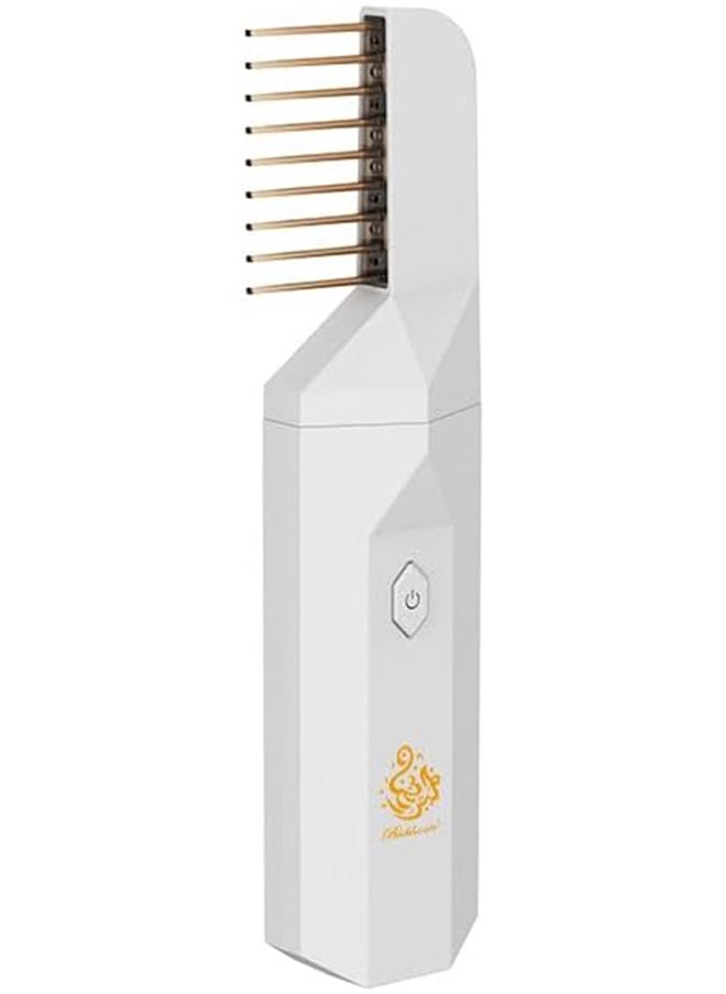بخون - مبخرة شعر كهربائية V3 برأس مشط للشعر ورأس للاستخدام للسيارة والمنزل لون ابيض - Image 1