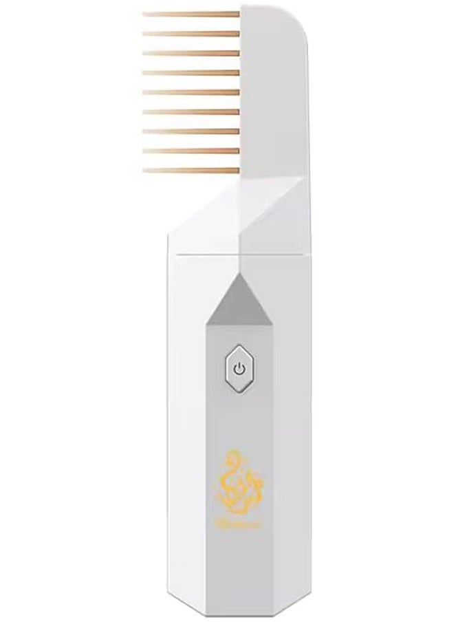 بخون - مبخرة شعر كهربائية V3 برأس مشط للشعر ورأس للاستخدام للسيارة والمنزل لون ابيض - Image 1