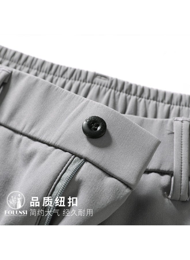 FOLUNSI thin Men's Breathable Straight-leg Pants With Simple Elastic Waist, Casual Trousers For Men - Image 4