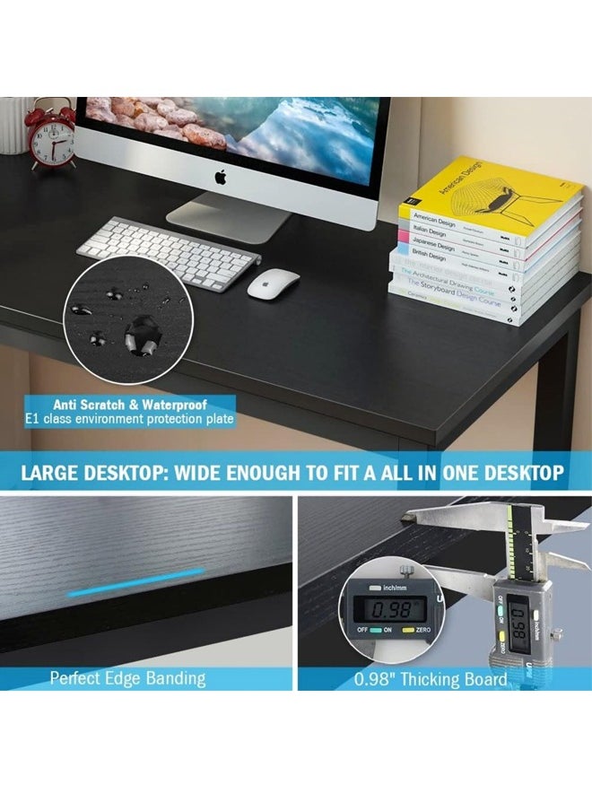 Beauenty - Computer Desk 120 * 60cm, Computer Laptop Table Desk Office Desk Study Writing Desk Easy Assembly, Computer Desk Modern Simple Style for Home Office - Image 1