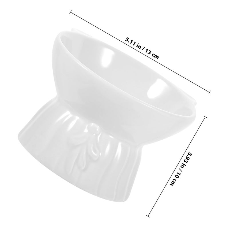 Ceramic Raised Cat Bowl Anti Vomiting Whisker Friendly Feeder Dish White Microwave Dishwasher Safe - Image 3