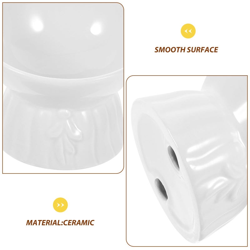 Ceramic Raised Cat Bowl Anti Vomiting Whisker Friendly Feeder Dish White Microwave Dishwasher Safe - Image 4