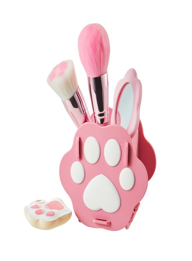 COSHINE Special Gifts for Teen Girls-Adorable Paw-Themed Makeup Brush Set with Cosmetic Sponge, Mirror and Storage Holder, Birthday Makeup Tools Gift Box for Niece Daughter Her - Image 1