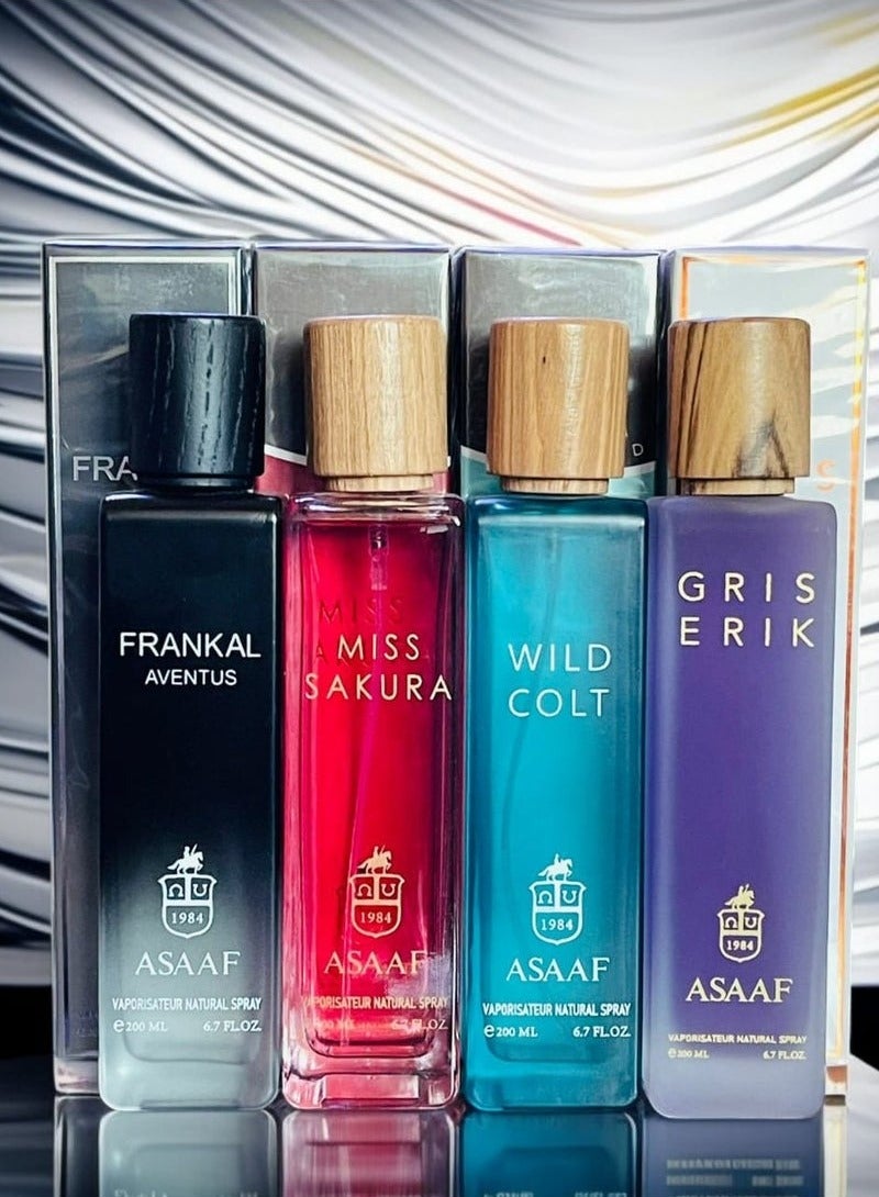 Asaaf Trend General Perfume Set 4 Pieces * 200ml Eau de Parfum
