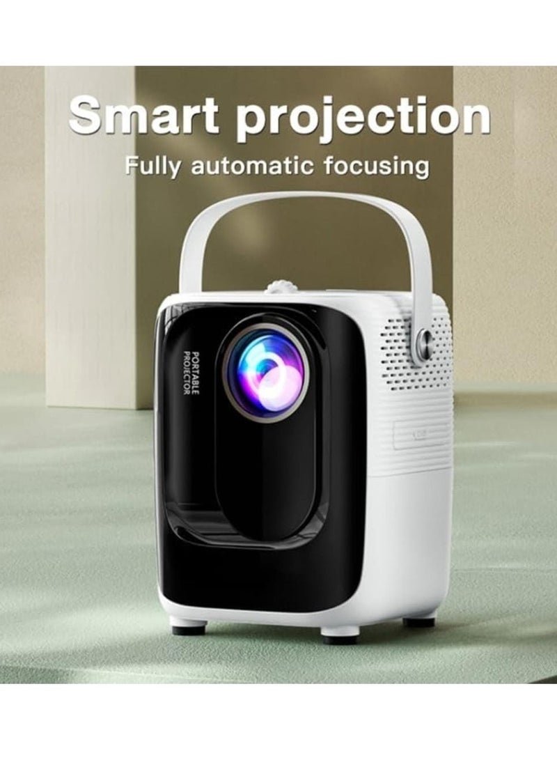 Video Screen Projector A007 with 5G WiFi & Bluetooth, Ultra HD Supported, A007 Chip Intelligence Portable Movie Projector Compatible for Music TV Game Casting With iOS Android White  - Image 2
