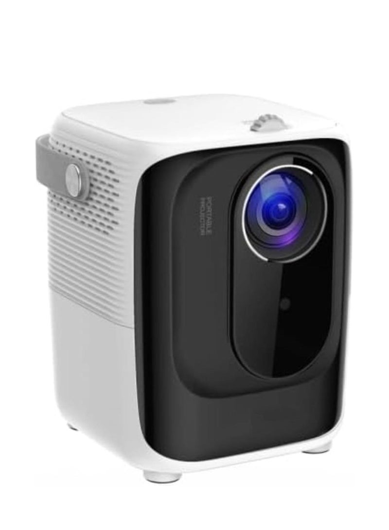 Video Screen Projector A007 with 5G WiFi & Bluetooth, Ultra HD Supported, A007 Chip Intelligence Portable Movie Projector Compatible for Music TV Game Casting With iOS Android White  - Image 1