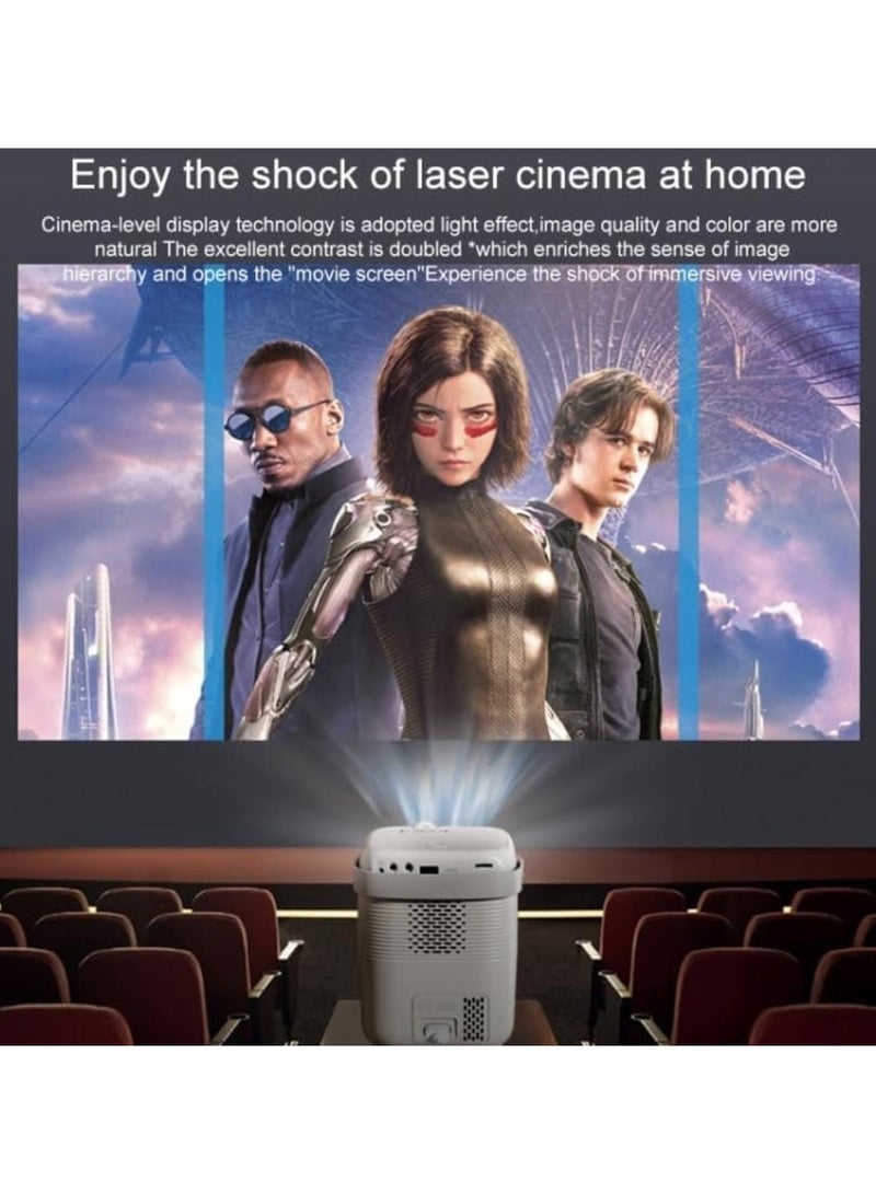 Video Screen Projector A007 with 5G WiFi & Bluetooth, Ultra HD Supported, A007 Chip Intelligence Portable Movie Projector Compatible for Music TV Game Casting With iOS Android White  - Image 4