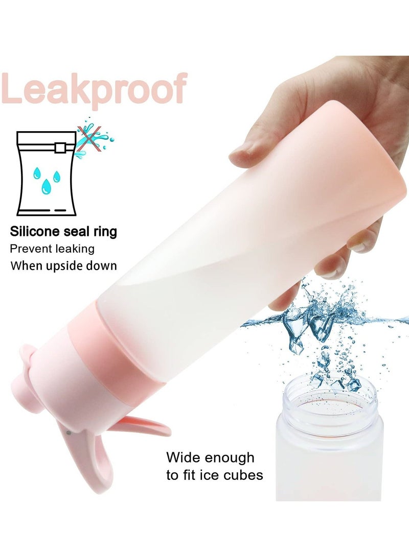SYOSI 22oz/ 650ml Sports Water Bottle Reusable Fitness Water Jug Multifunctional Spray Water Cup with Mist Hydration - Image 3