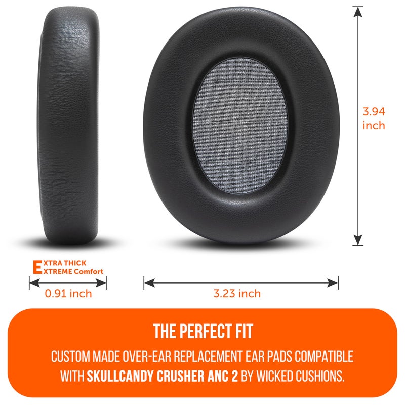 WC PadZ Crusher ANC 2 - Premium Replacement Earpads for Skullcandy Crusher ANC 2 Over-Ear Headphones by Wicked Cushions | Enhanced Comfort & Sound Isolation | Black - Image 5
