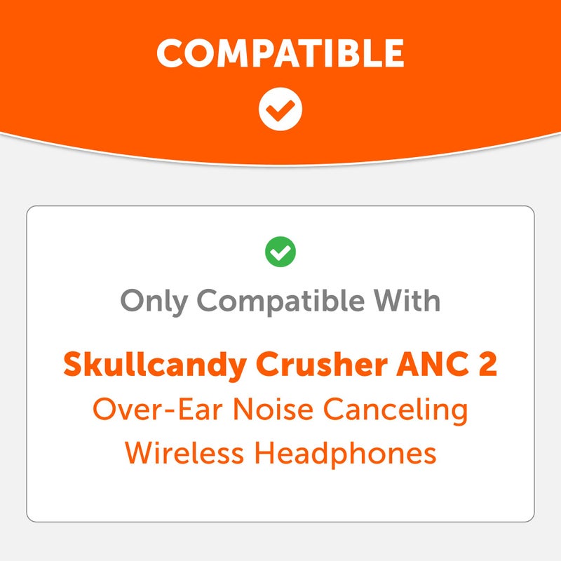 WC PadZ Crusher ANC 2 - Premium Replacement Earpads for Skullcandy Crusher ANC 2 Over-Ear Headphones by Wicked Cushions | Enhanced Comfort & Sound Isolation | Black - Image 2