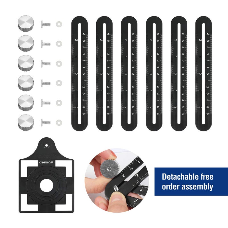 WORKPRO 10" and 6-Sided Angle Measuring Tool Combo Kit, Plastic Shape Contour Gauge Duplicator, Aluminum Alloy Multi Angle Measuring Ruler - Image 5