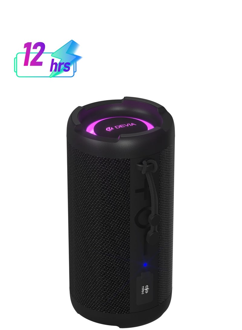 ديفيا مكبر صوت سبيكر بلوتوت مقاوم للماء بقوت 10 وط ومزود باضاة led متعددة الالوان من ماركت ديفيا.12ساعه من الاستمتاع .بطارية بسعة 3000ملامبيرلي - Image 1