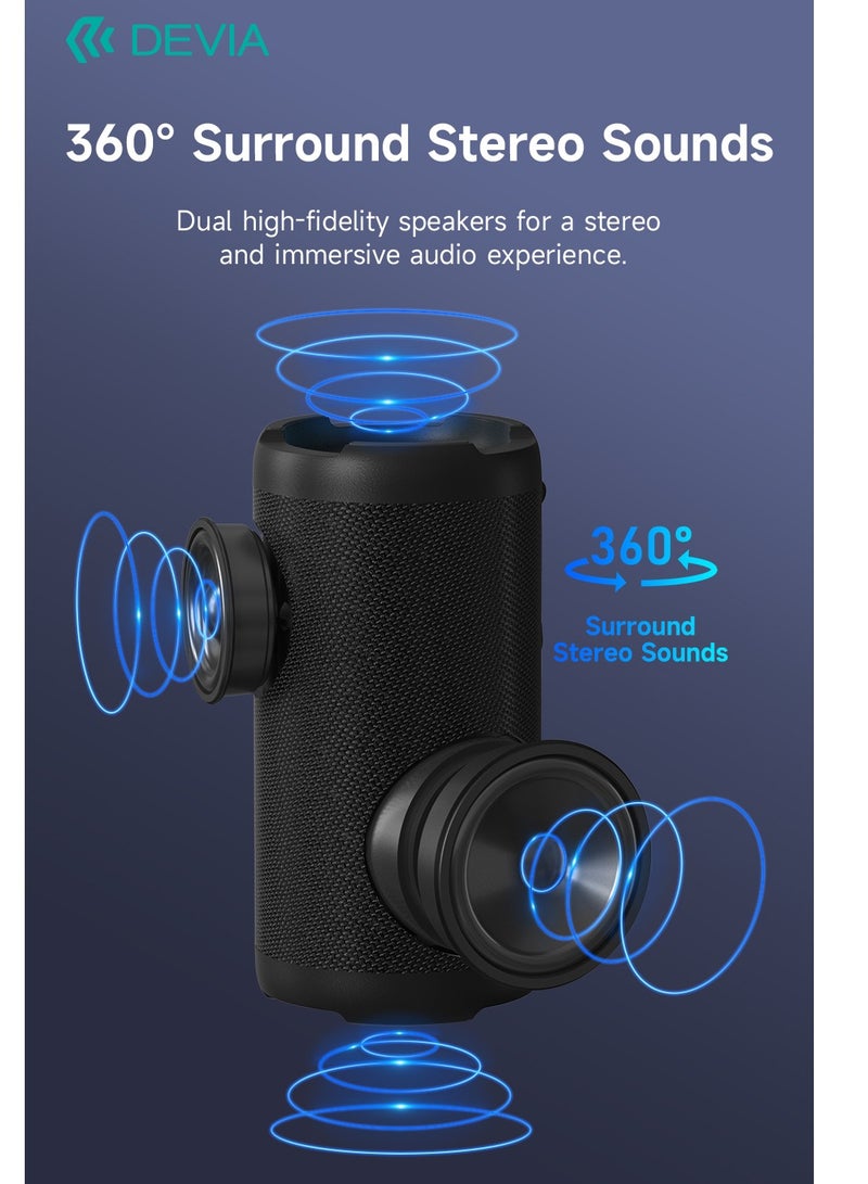 ديفيا مكبر صوت سبيكر بلوتوت مقاوم للماء بقوت 10 وط ومزود باضاة led متعددة الالوان من ماركت ديفيا.12ساعه من الاستمتاع .بطارية بسعة 3000ملامبيرلي - Image 3