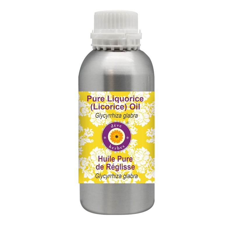 Deve Herbes Deve Herbes Liquorice Licorice Oil Glycyrrhiza glabra Infused Pure NonSticky Lightweight For Skin Blends Botanical Extract Men Women 300ml  - Image 1