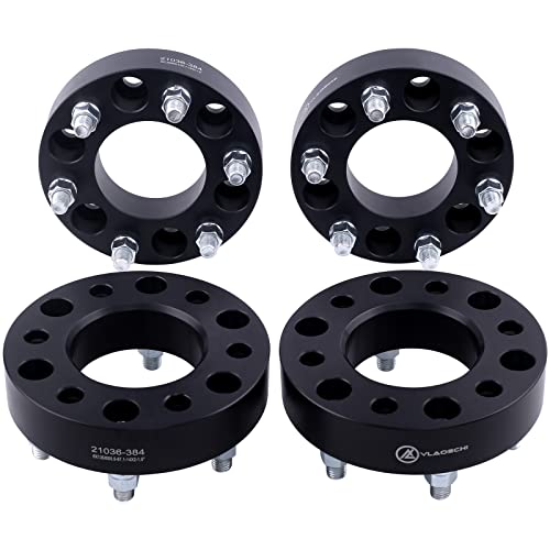 VLAOSCHI Black Forged 6x5.5 to 6x135 Wheel Adapters 1.25 Inch with 14x1.5 Studs Compatible with Chevy GMC 6 Lug 6x139.7 to 6x135 for Silverado Sierra Suburban 1500 Tahoe | 2019-2022 RAM1500- Pack of 4 - Image 1