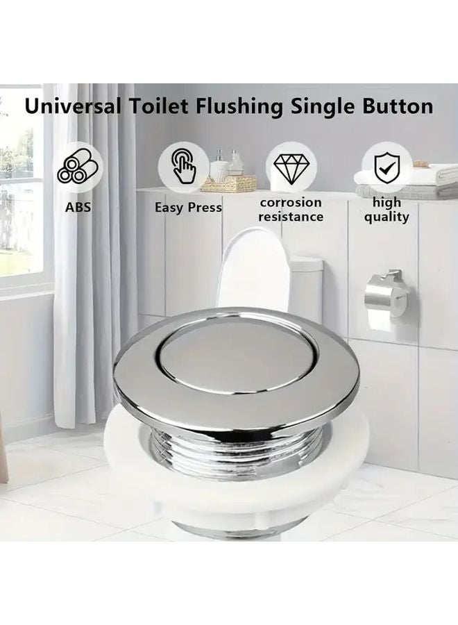 1pc 38mm Single Press Toilet Flush Button Replacement Kit Chrome Finish Metal Plastic - Image 5