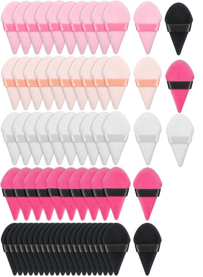 DATNASAYAD 68 Pieces Triangle Cosmetic Loose Powder Puffs Washable Reusable Soft Plush Foundation Sponge for Face Body Wet Dry Makeup Tool- Multicolor Pack of 68 - Image 1