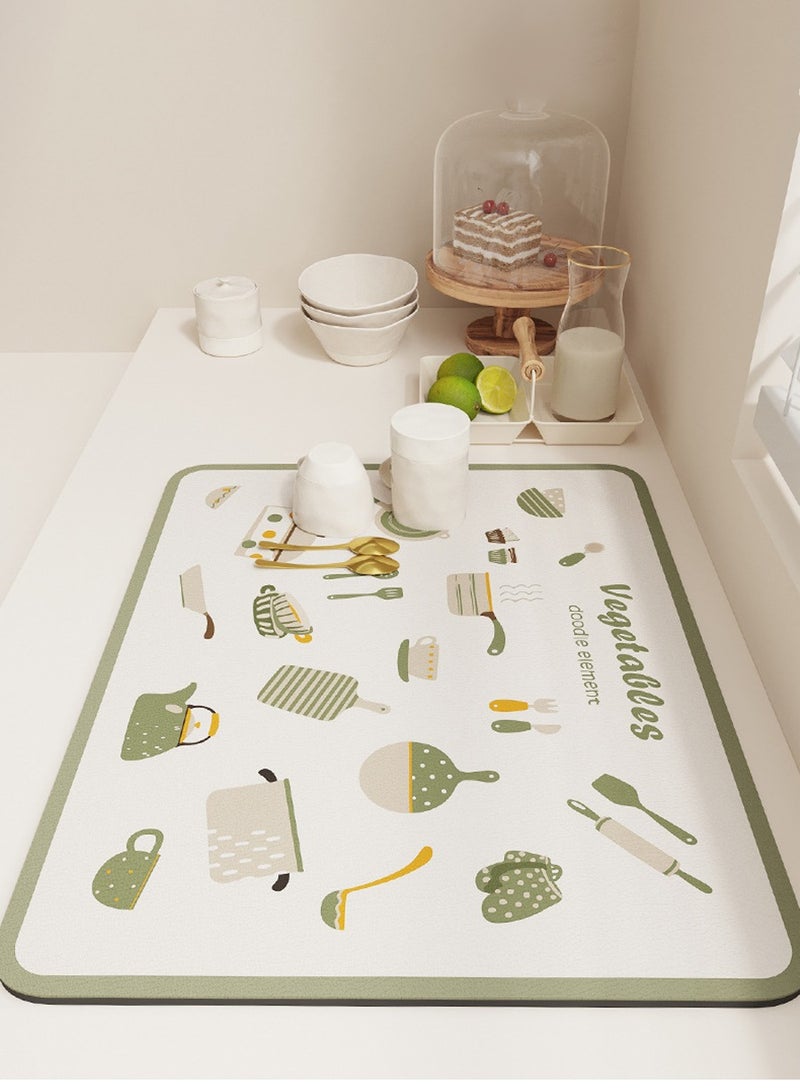 50cm*58cm Drainage mat for countertop, Diatomaceous earth mat for tableware drying, Absorbent anti-drip protector drainer, Coffee bar mat, Sink drain board mat for kitchen, bathroom, toilet countertop