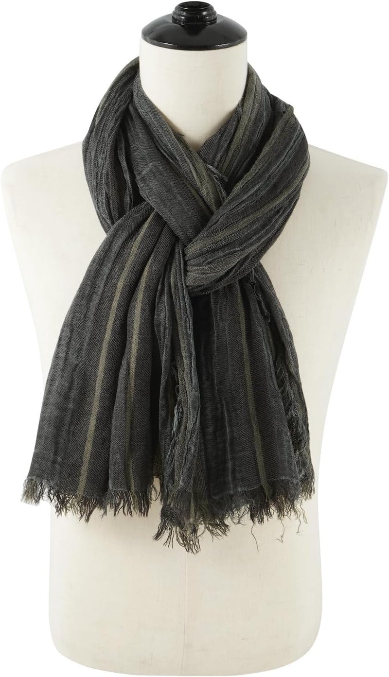 GERINLY Color Block Winter Scarf for Men Long Neck Wraps Shawl Urbanstyle Scarf Gift for Men - Image 3