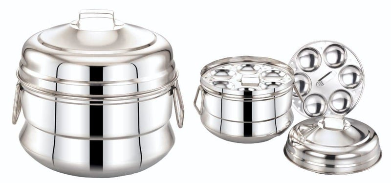Diamond Diamond Stainless Steel Idli Pannai with 2 Idli Plates for Making 12 Idlies - Image 1