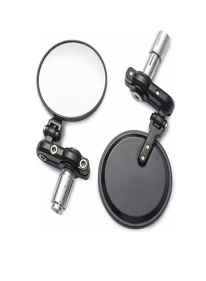 Universal Motorcycle Mirrors 3 Inch Round Folding Bar End Side Mirror Rearview Mirror For 22MM Handlebar - Image 3