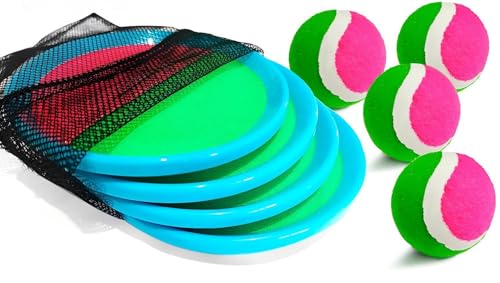 Jalunth Ball Catch Set Games Toss Paddle Pool Beach Toys Back Yard Outdoor Games Backyard Throw Sticky Set Age 3 4 5 6 7 8 9 10 11 12 Years Old Boys Girls Kids Adults Family Easter Gifts Azure - Image 1