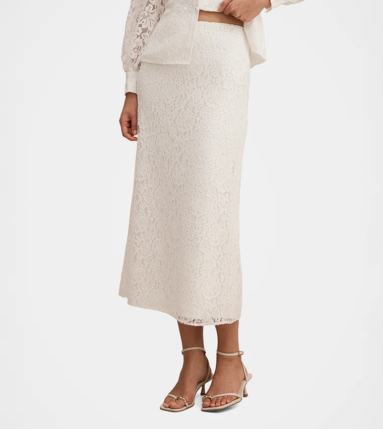 Forever New  Loretta Lace Midi Skirt for Women | Best Price UAE