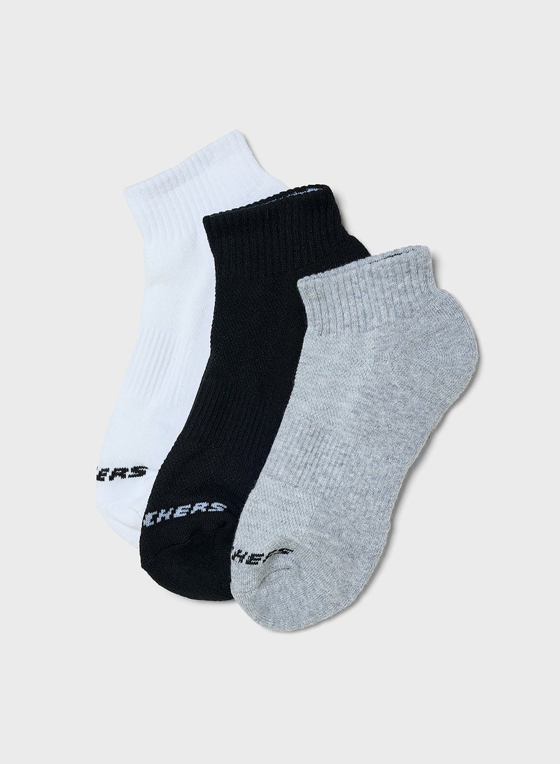 SKECHERS 3 Pack Terry Quarter Crew Socks  - Image 1