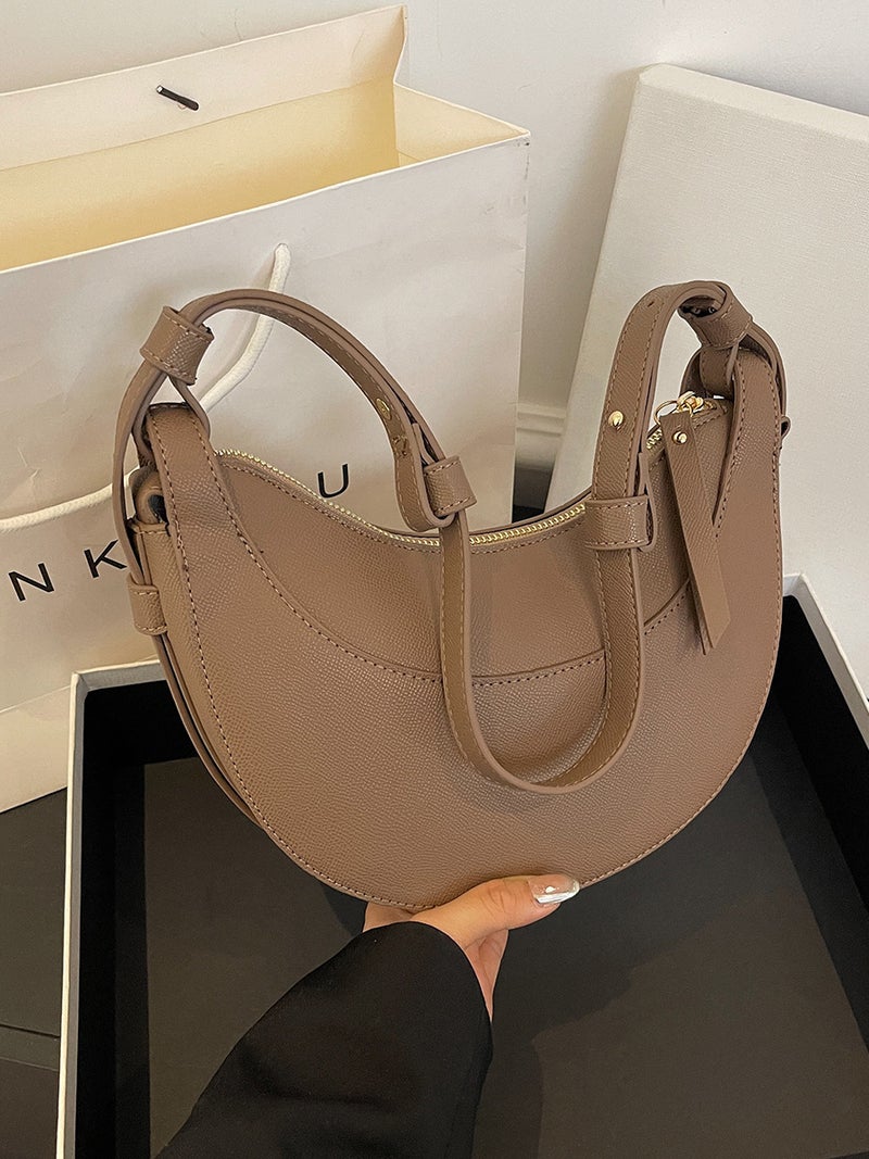 New Moon Bag French Polene Light Luxury Explosive High-End Stitching Shoulder Crossbody Bag Underarm Bags - Image 4