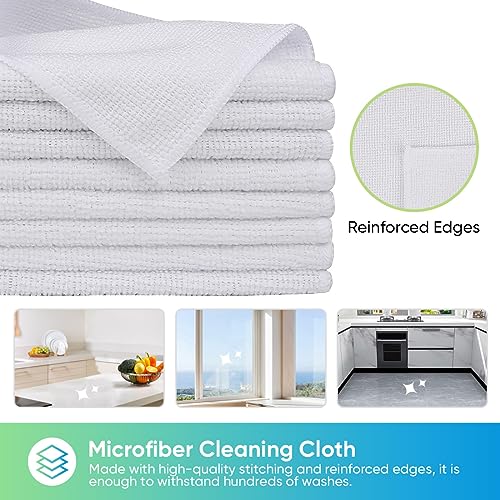 HOMEXCEL Showstopper HOMEXCEL Microfiber Cleaning Cloths, 24 Pack Cleaning Towels for Kitchen, Lint Free, Scratch-Free, Highly Absorbent, and Reusable Cleaning Rags, 11.5 X11.5 inch White - Image 2