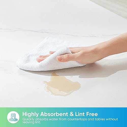 HOMEXCEL Showstopper HOMEXCEL Microfiber Cleaning Cloths, 24 Pack Cleaning Towels for Kitchen, Lint Free, Scratch-Free, Highly Absorbent, and Reusable Cleaning Rags, 11.5 X11.5 inch White - Image 3
