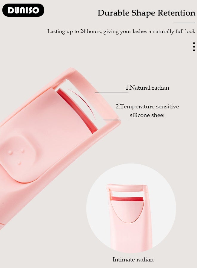 DUNISO Heated Eyelash Curler, Quick Natural Curling Electric Lash Curler, Long Lasting USB Rechargeable Curled Eyelashes, Mini Portable Eyelash Curler, Eyelash Curler Set Beauty Tool  - Image 4